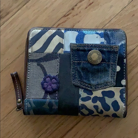 coach denim wallet